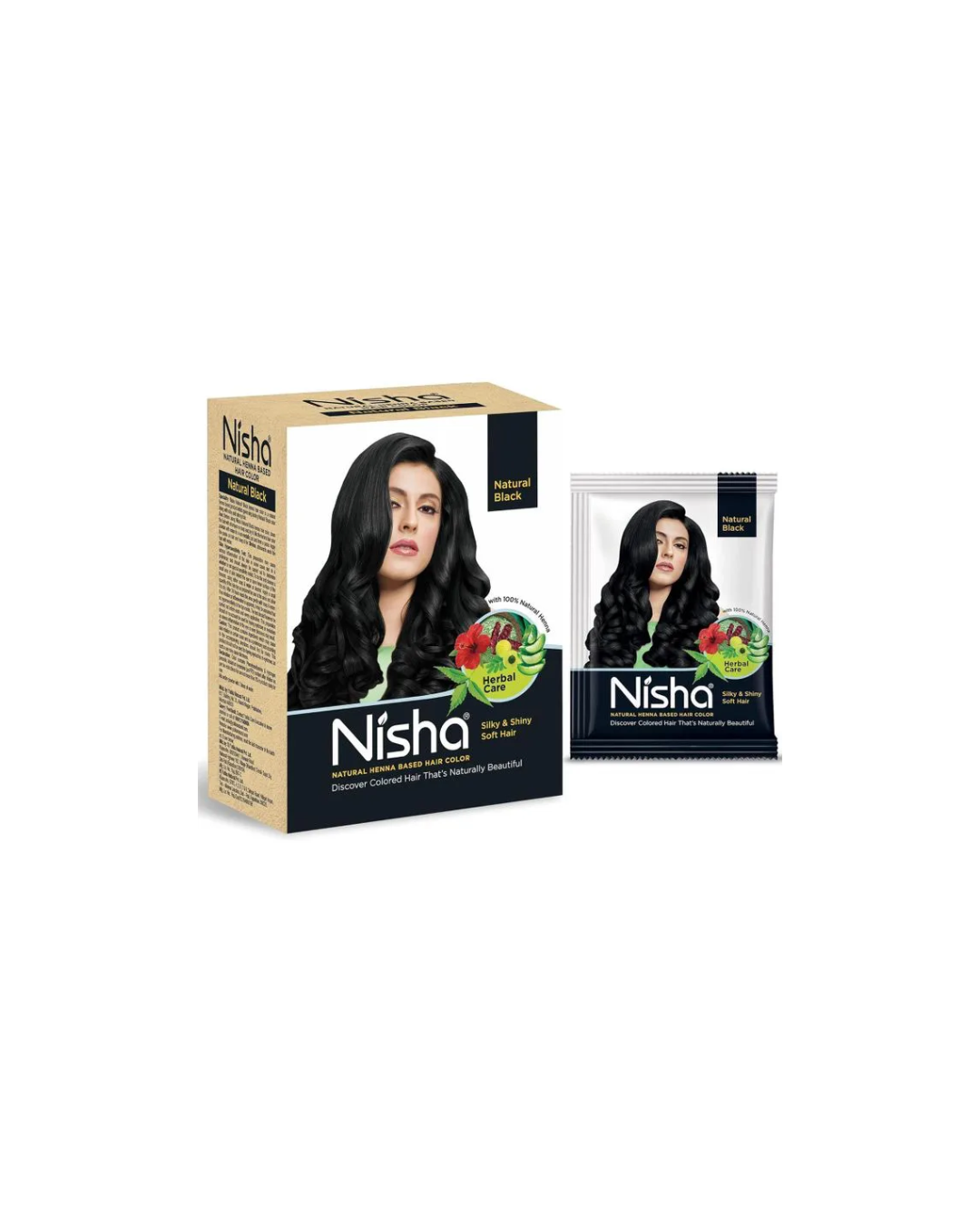 Nisha Natural Henna Based Hair Color – Permanent Black With Grey Coverage