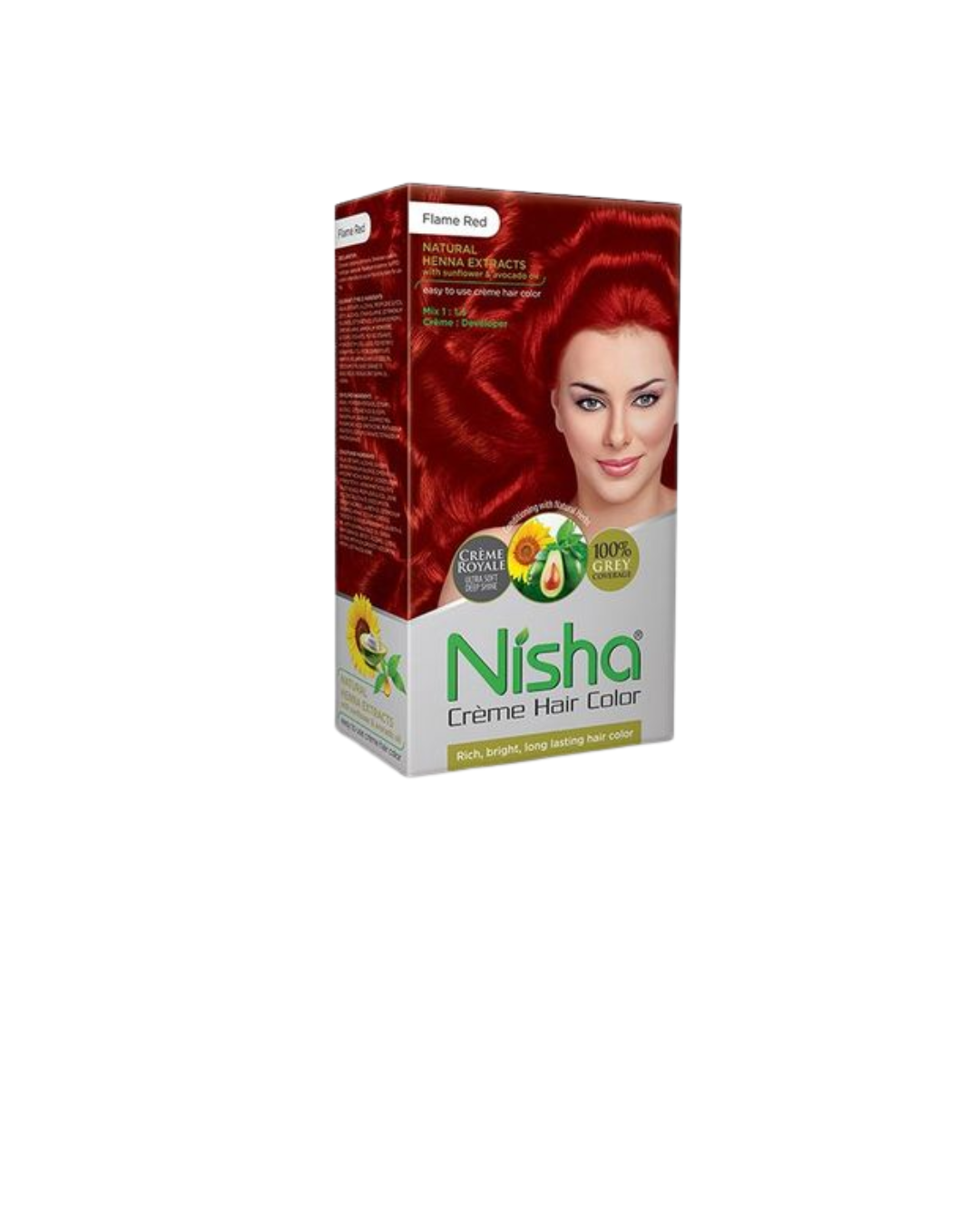 Nisha Crème Hair Color Flame Red – Bright Long-Lasting Red With Henna Care