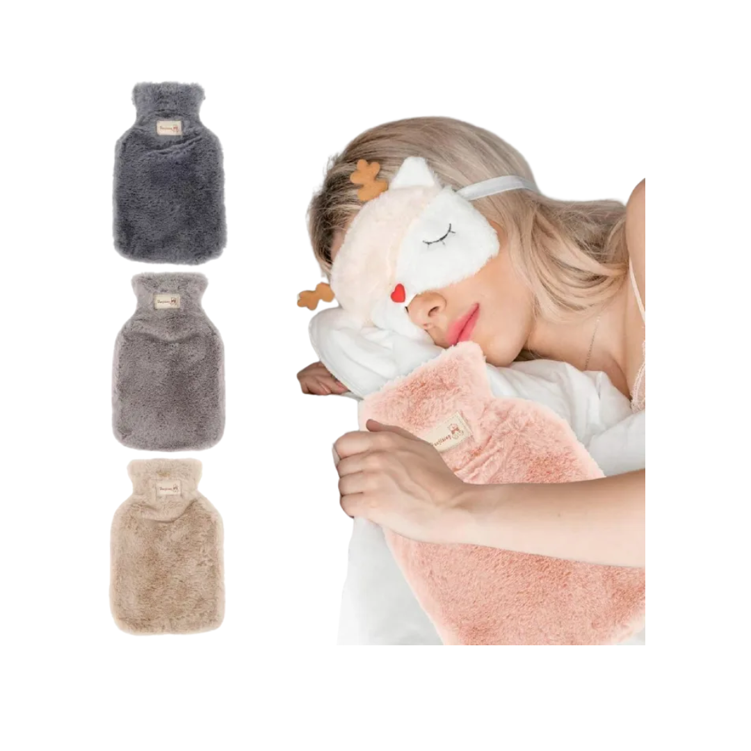 Portable 1000 ML Hot Water Bag with Plush Cover – Reusable & Protective